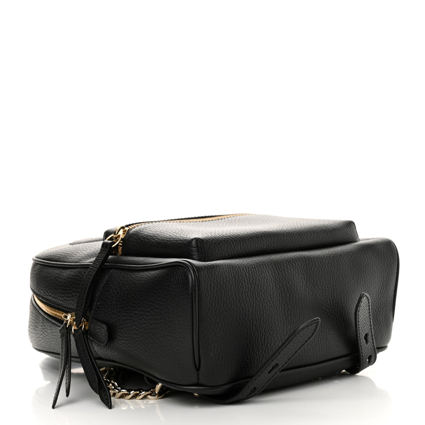 Pebbled Calfskin Soho Chain Backpack Black