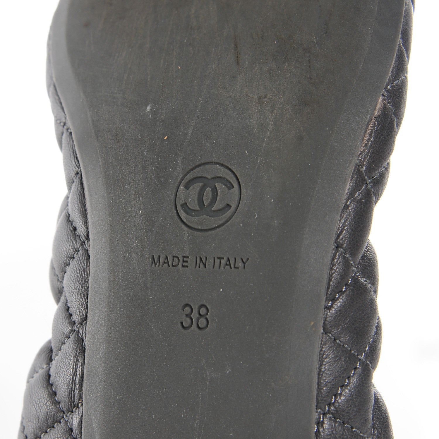 Chanel Lambskin Elastic Camellia Ballerina Flats 38 Grey Taupe 6 of 7