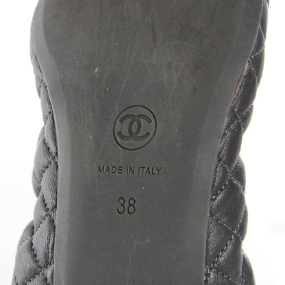 Chanel Lambskin Elastic Camellia Ballerina Flats 38 Grey Taupe 6 of 7