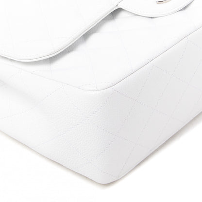 Chanel Caviar Quilted Jumbo Double Flap White 5 of 10
