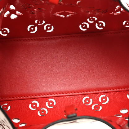 Christian Louboutin Calfskin Loubinthesky Mini Perforated Cabarock Spikes Tote White 5 of 10