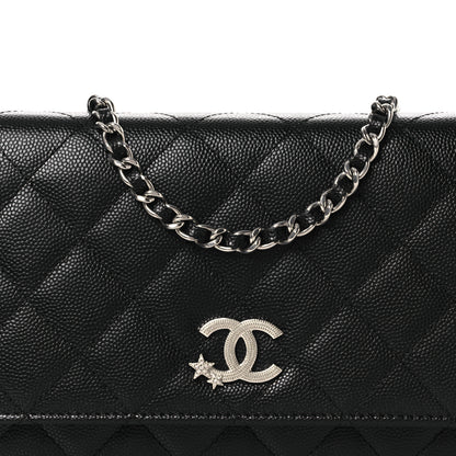 Chanel Caviar Quilted Crystal Star Wallet On Chain Black 9 of 14