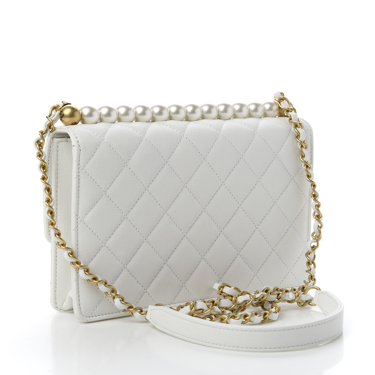 Chanel Lambskin Quilted Small Chic Pearls Flap White 3 of 11