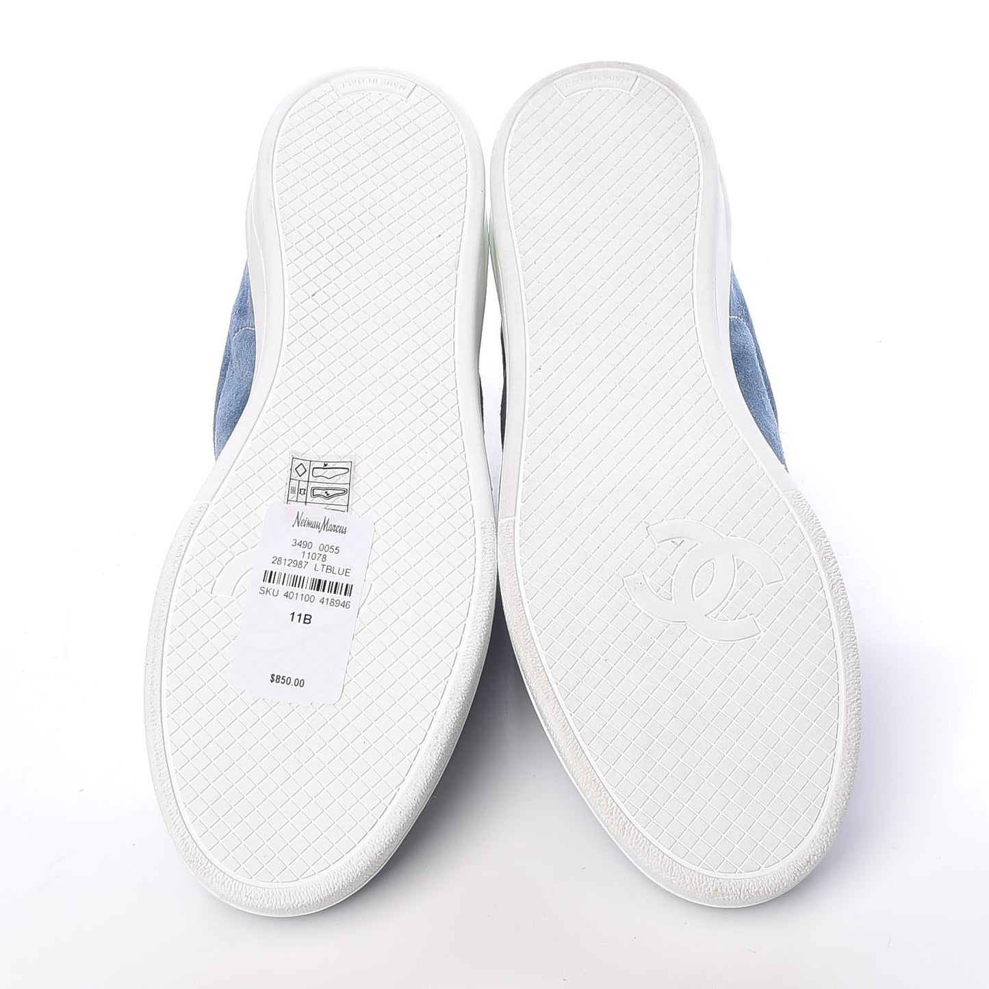 Suede Calfskin Sneakers 41 Sky Blue