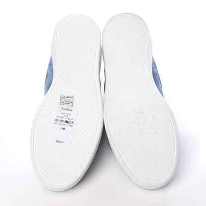Chanel Suede Calfskin Sneakers 41 Sky Blue 5 of 13