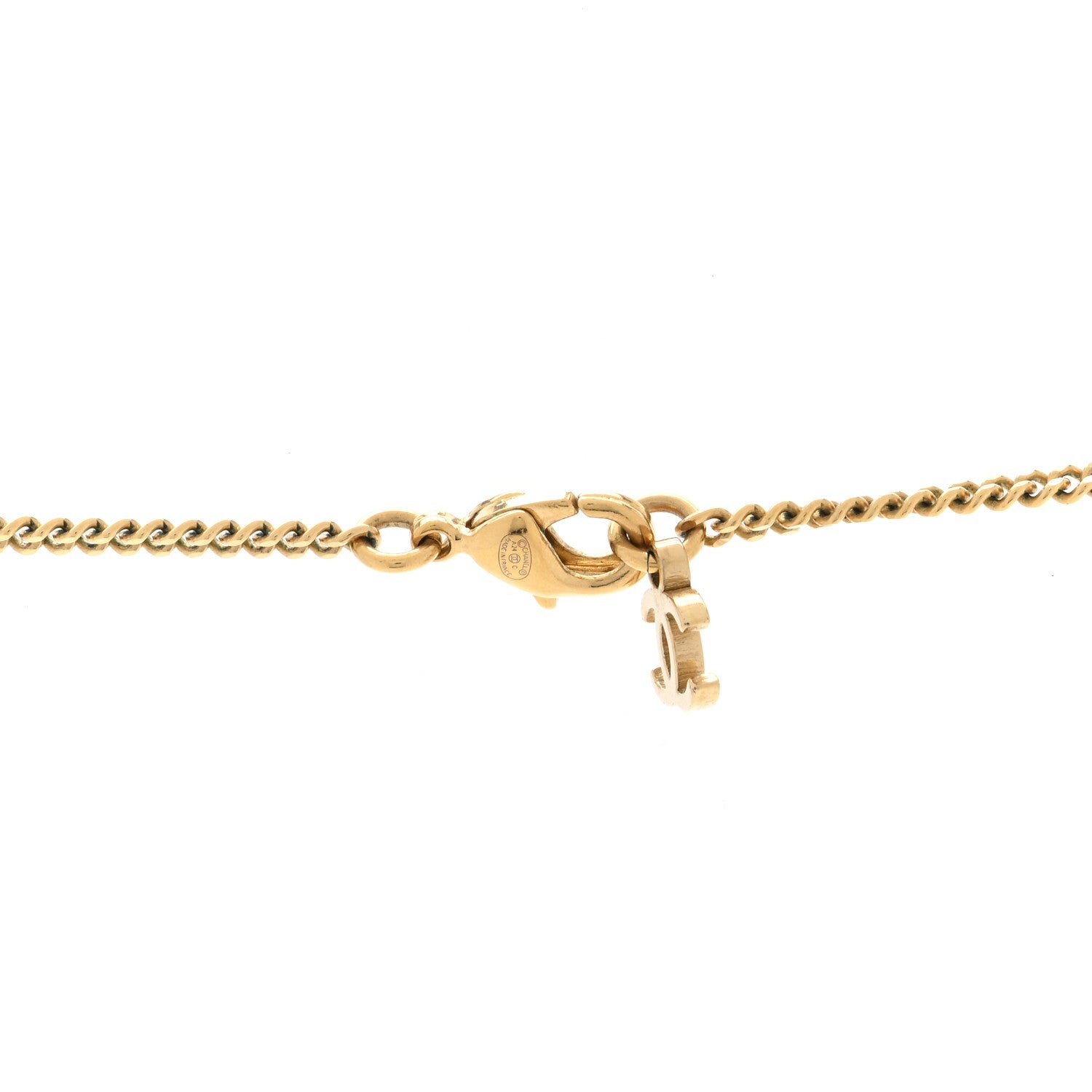Chanel Crystal CC Necklace Gold Multicolor 4 of 5