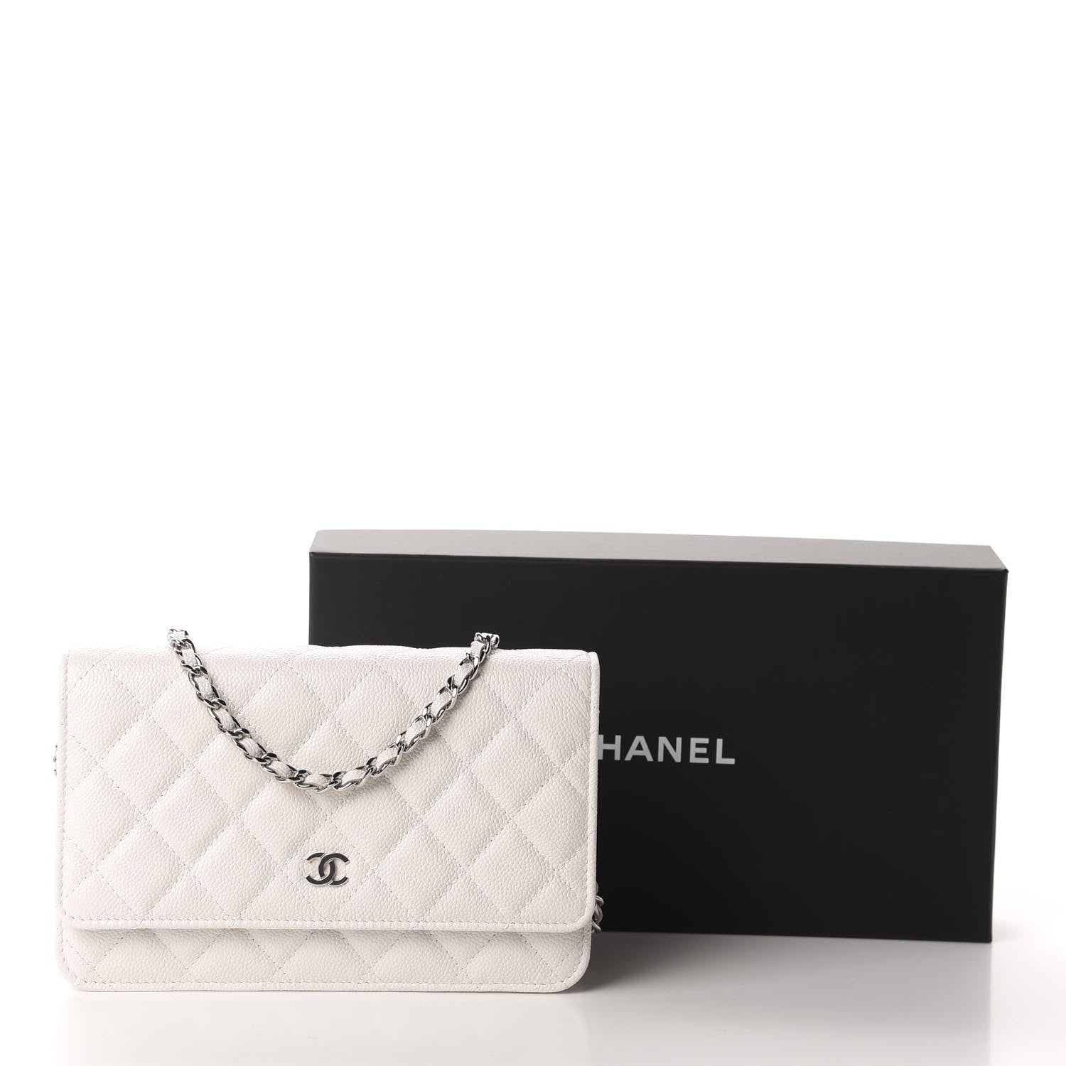 Chanel Caviar Quilted Wallet On Chain WOC White 12 of 12