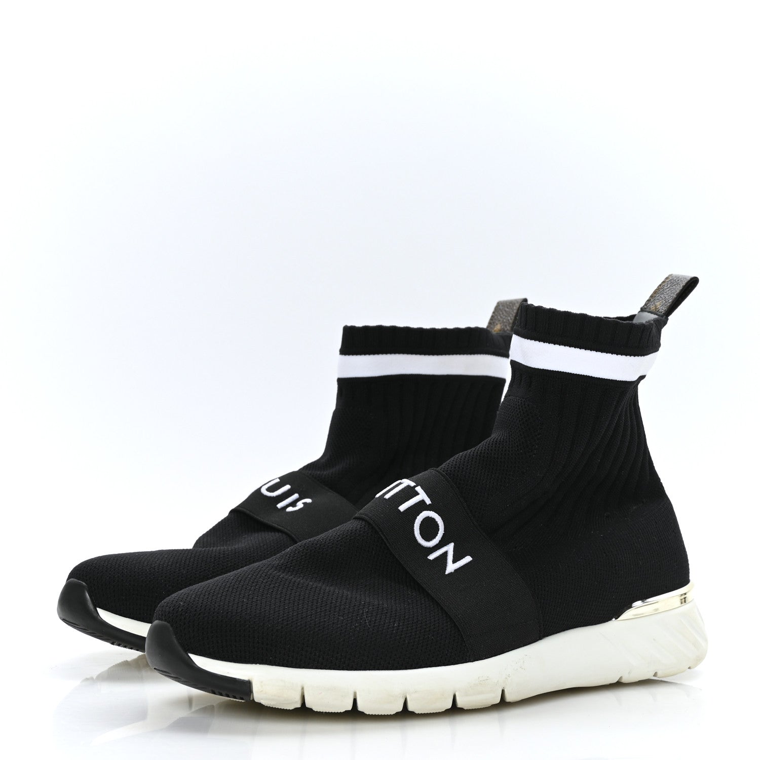 Louis Vuitton Monogram Stretch Fabric Aftergame Sneaker Boots 40 Black 3 of 8