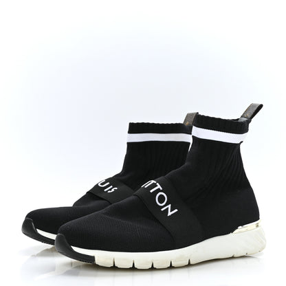 Louis Vuitton Monogram Stretch Fabric Aftergame Sneaker Boots 40 Black 3 of 8