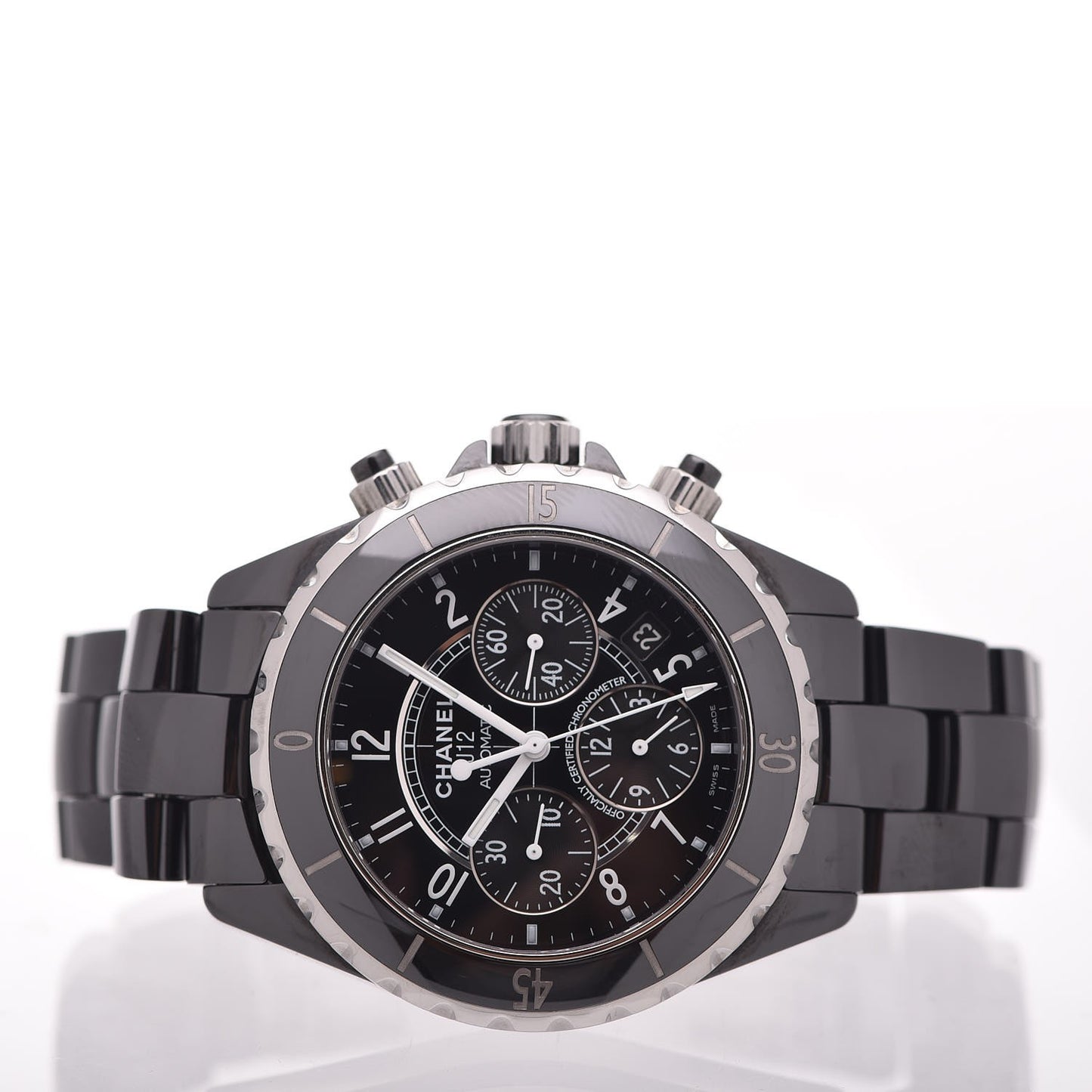 Stainless Steel Ceramic 41mm J12 Chronograph Automatic Watch Black