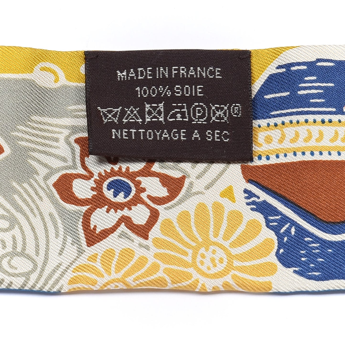 Silk Bingata Twilly Moutarde Bleu Brun