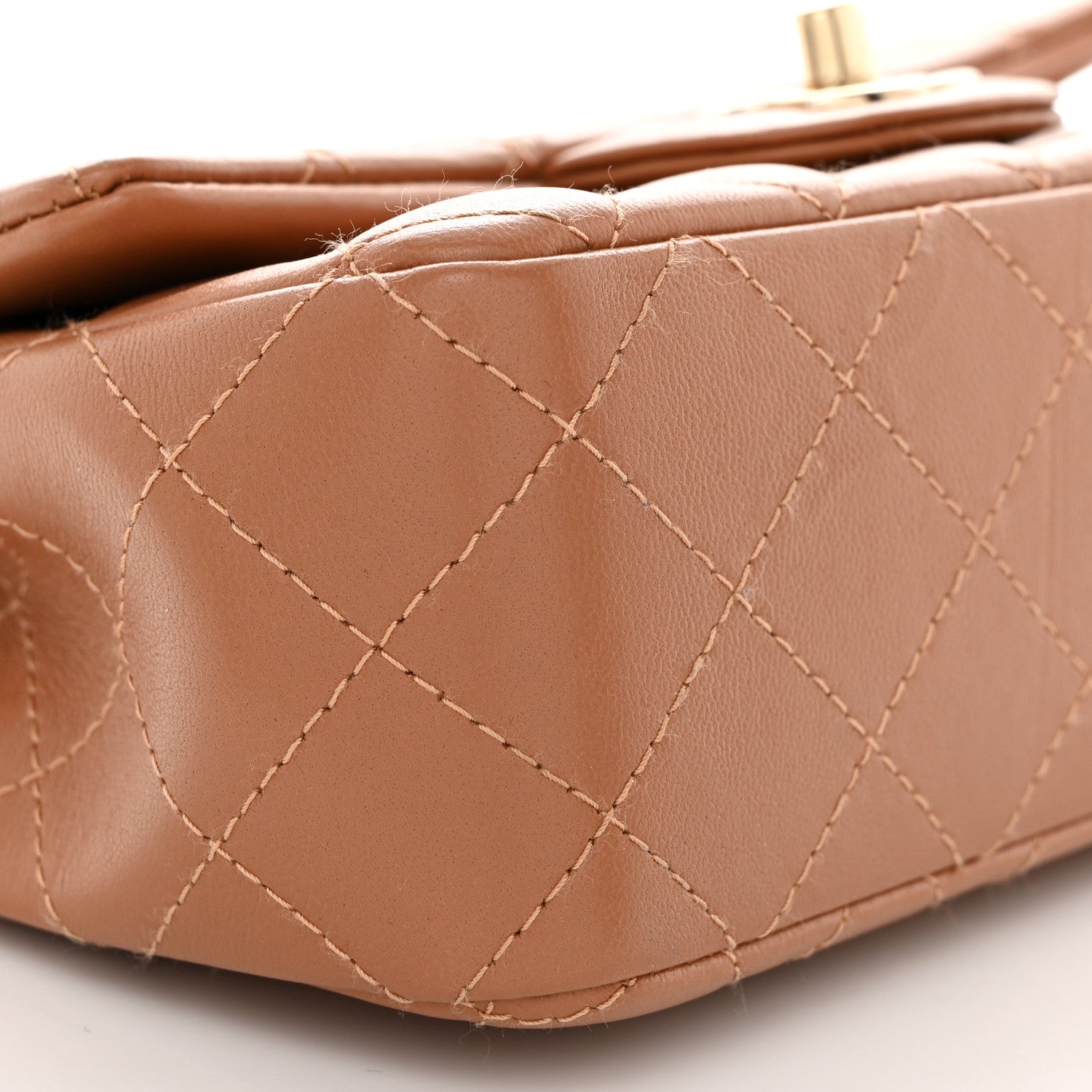 Chanel Lambskin Quilted Mini Rectangular Flap Brown 9 of 10