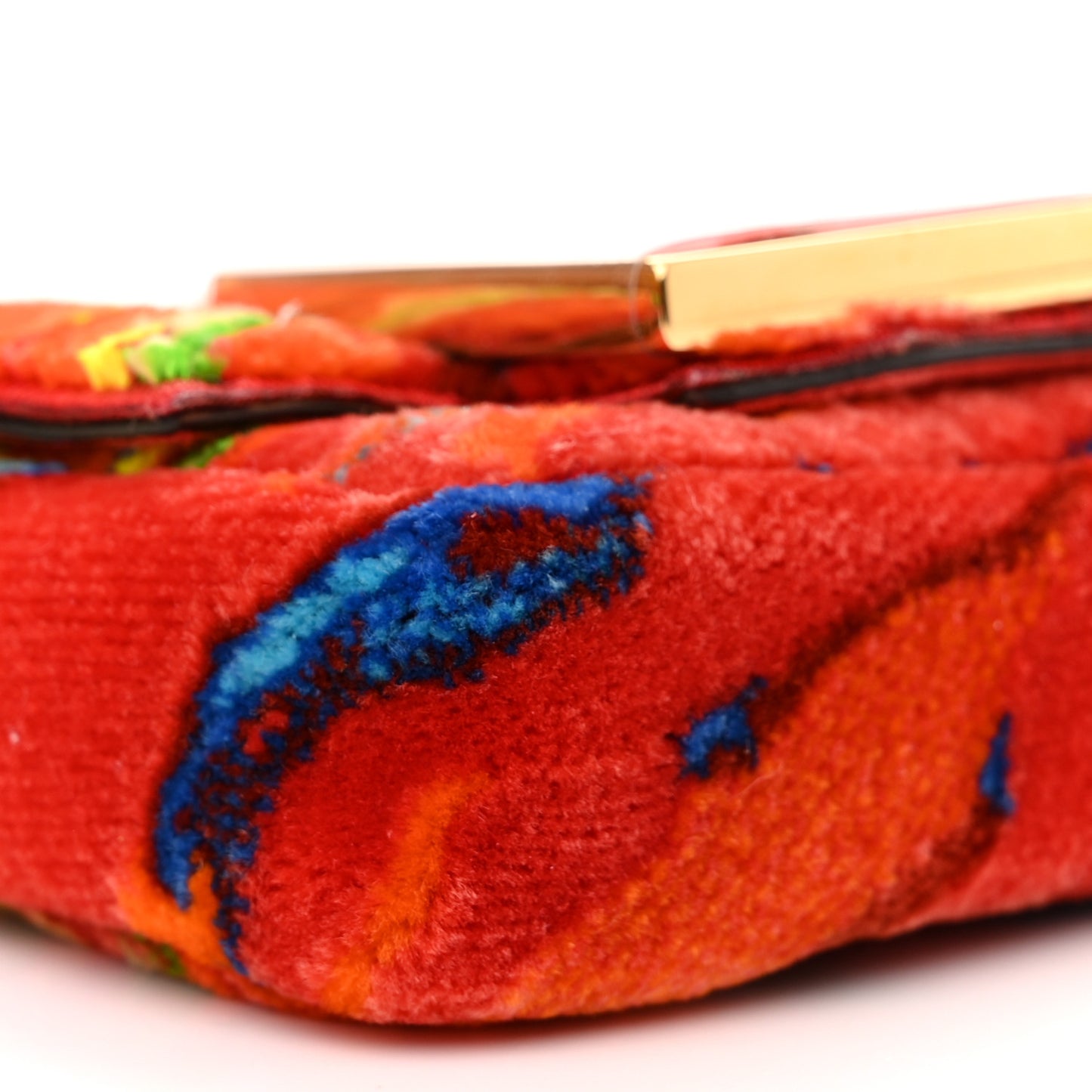 Velvet Marble Nano Maxi Buckle Baguette Charm Rosso Multicolor