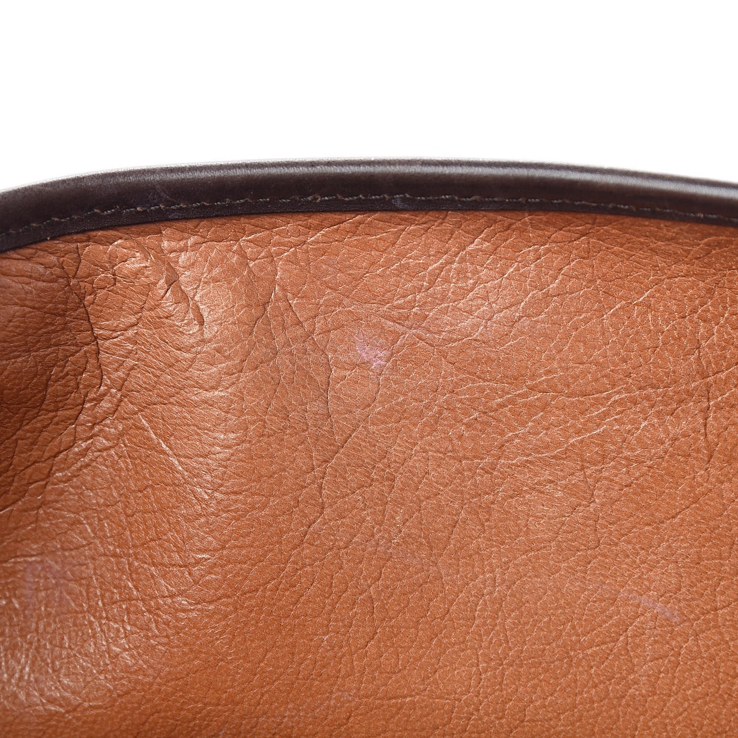 Calf Hair Calfskin Bamboo Bullet Satchel Brown
