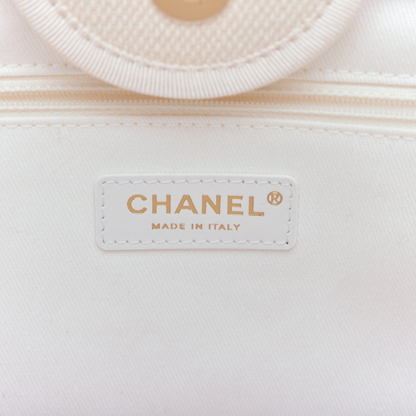 Canvas Pearl Medium Deauville Tote Ecru Beige