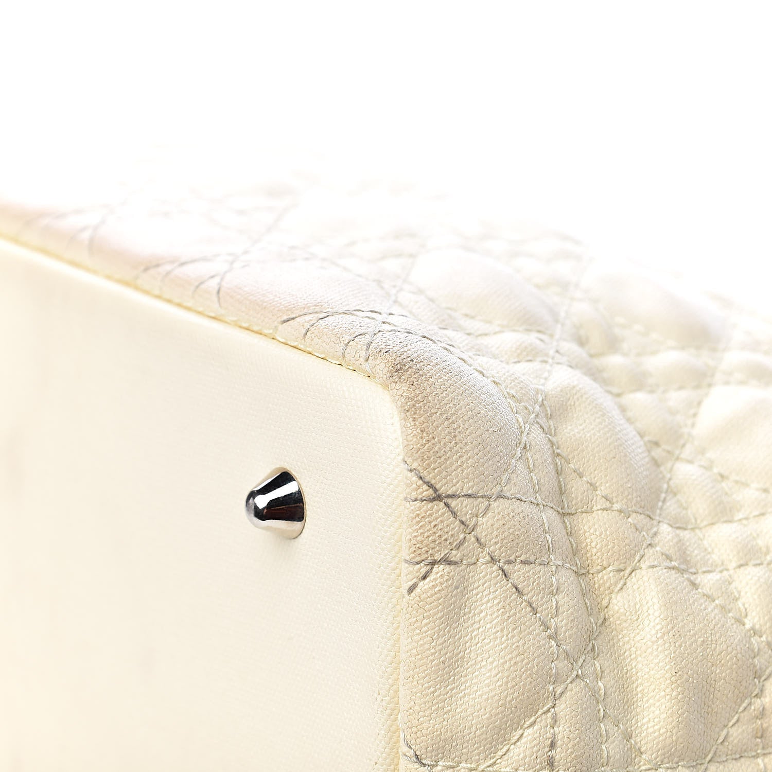 Christian Dior Coated Canvas Cannage Small Panarea Tote White 21 of 23