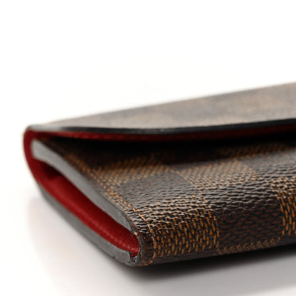 Louis Vuitton Damier Ebene Emilie Wallet Red 8 of 9