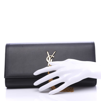 Saint Laurent Calfskin Classic Monogram Tassel Clutch Black 2 of 11
