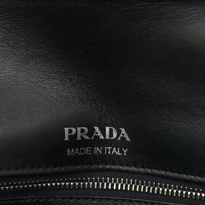 Prada Soft Calfskin Impunture Diagramme Medium Chain Flap Shoulder Bag Black 6 of 10