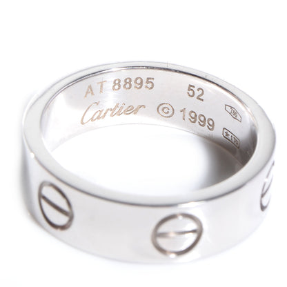 Cartier 18K White Gold 5.5mm LOVE Ring 52 6 3 of 5