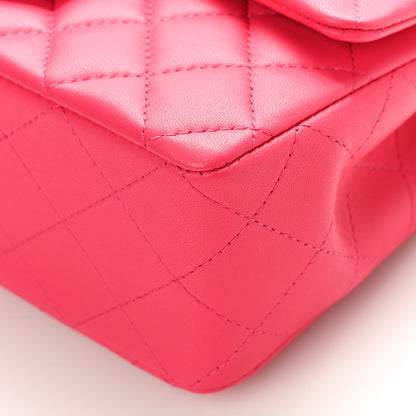 Chanel Lambskin Quilted Mini Top Handle Rectangular Flap Dark Pink 9 of 9