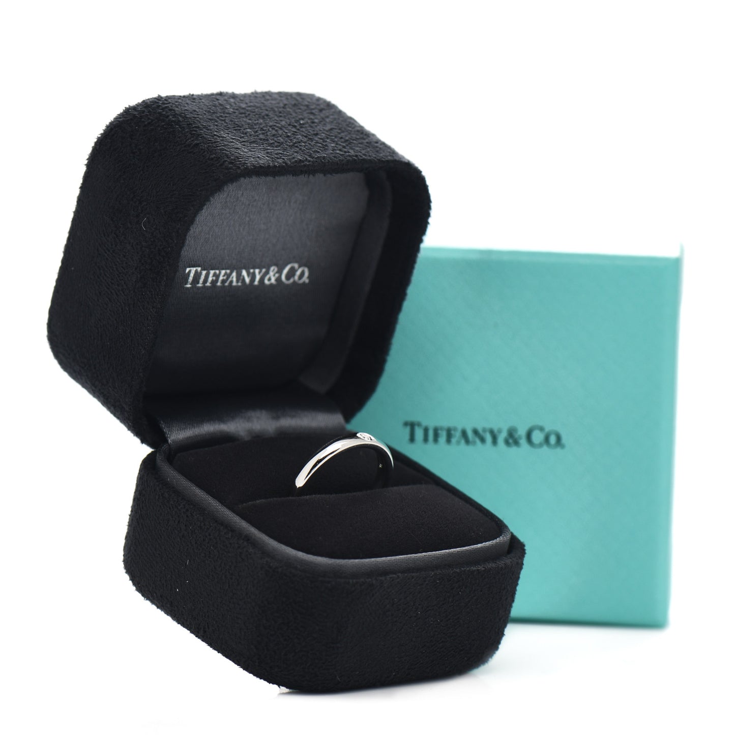 Platinum Diamond Elsa Peretti Band Ring 48 4.5