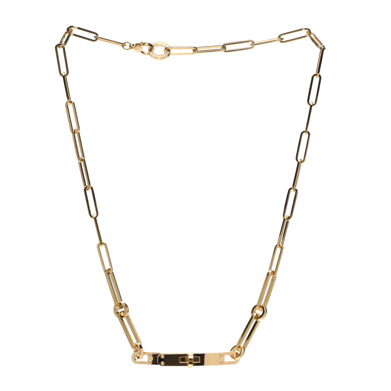 Hermes 18K Yellow Gold Kelly Chaine Choker Necklace 3 of 5