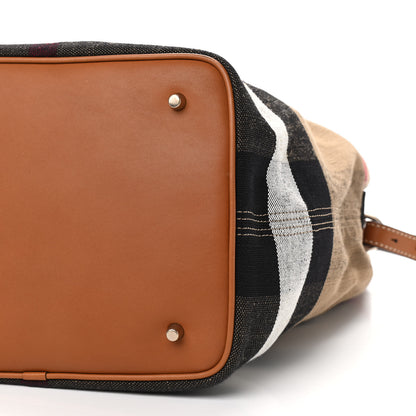 Burberry Canvas Mega Check Medium Ashby Hobo Saddle Brown 11 of 11