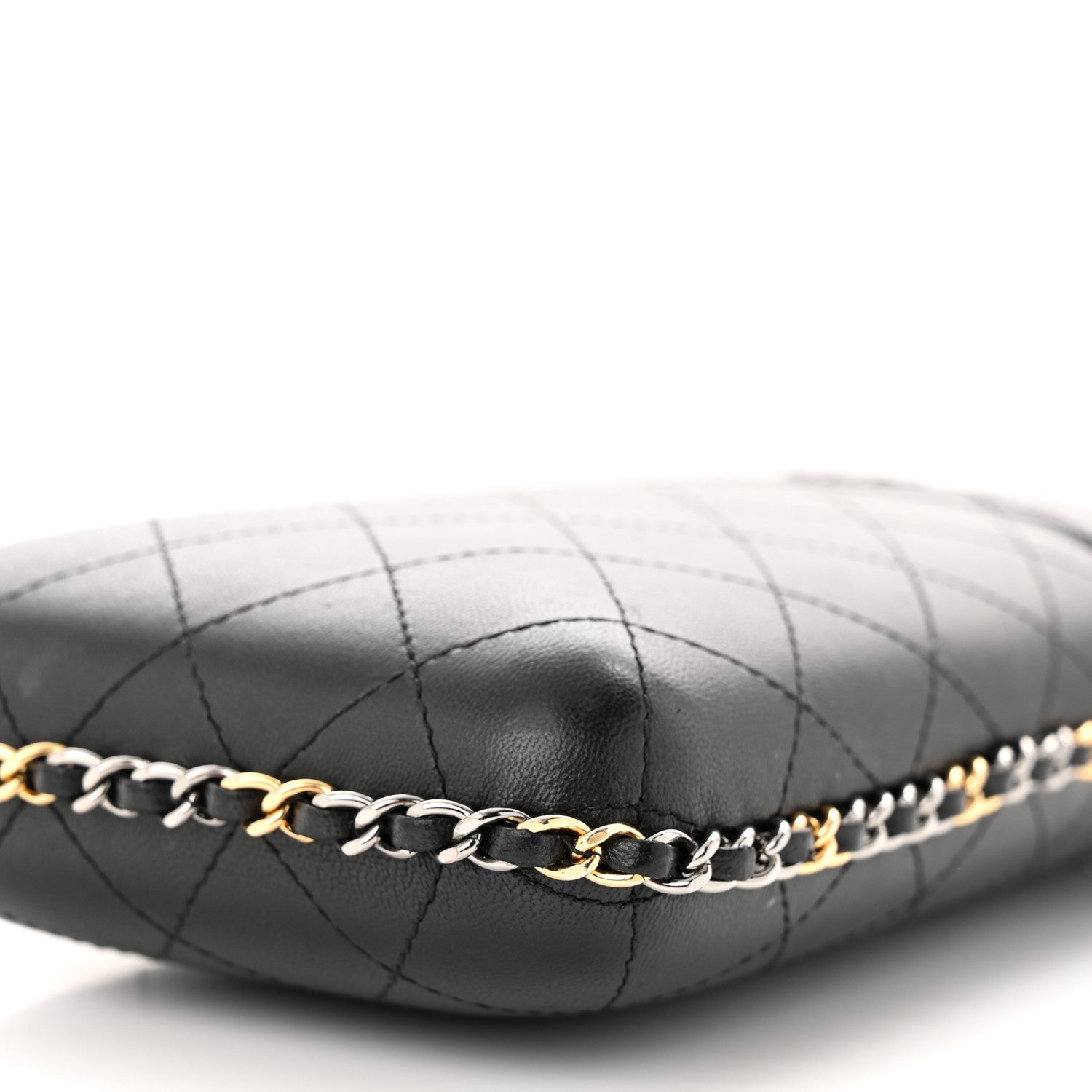 Chanel Lambskin Quilted Chain Around Phone Holder Black 10 of 14