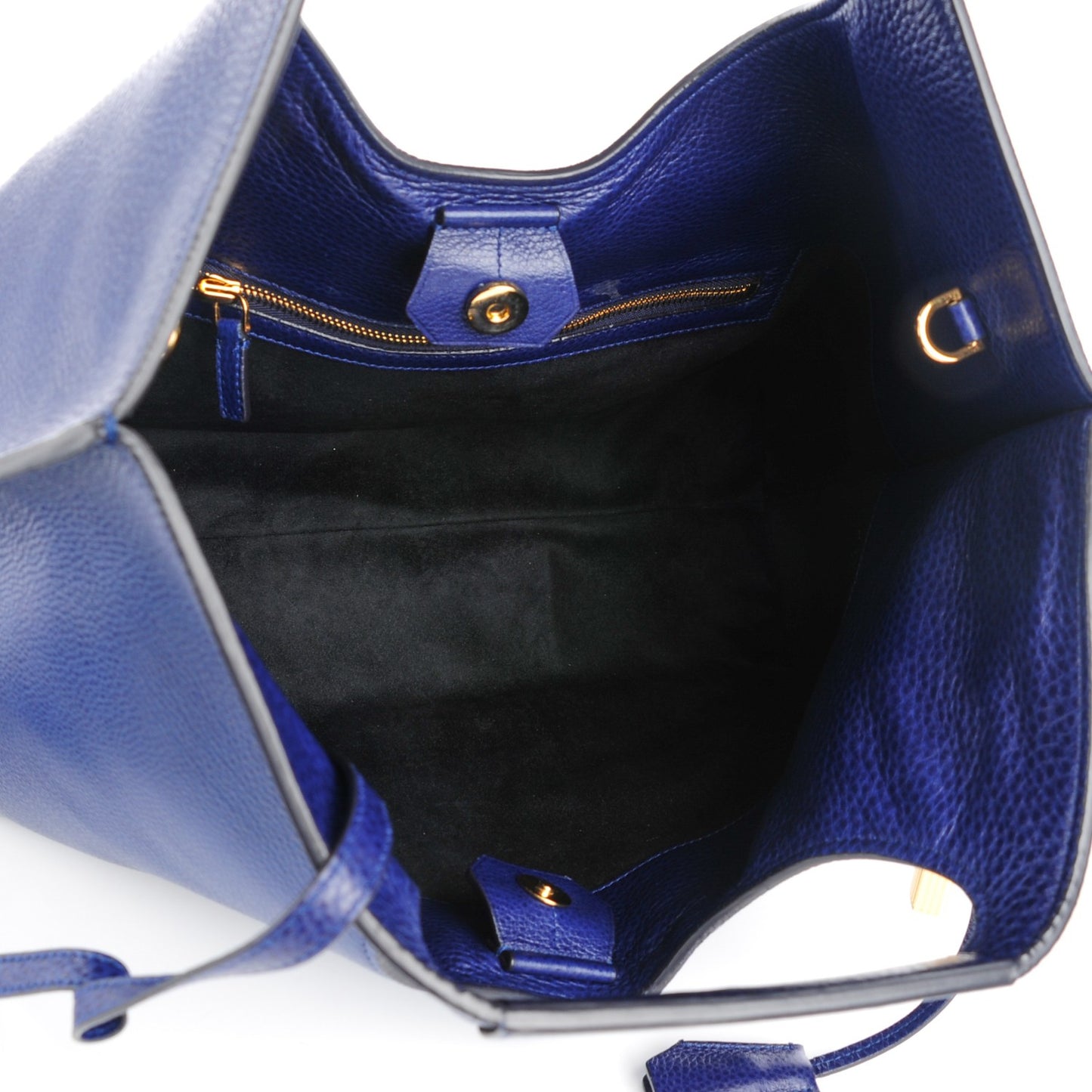 Grained Calfskin Alix Padlock Zip Tote Cobalt