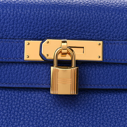 Hermes Taurillon Clemence Kelly Retourne 28 Bleu Electrique 8 of 11