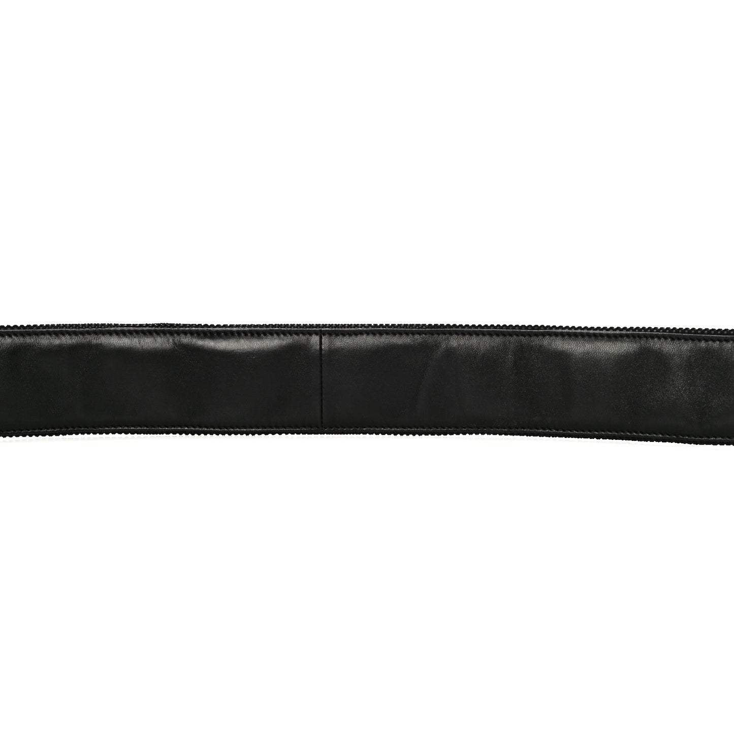 Lambskin Canvas Embroidered Shoulder Strap Black