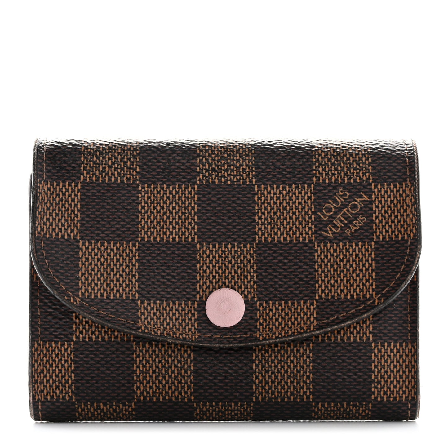 Damier Ebene Rosalie Coin Purse Rose Ballerine