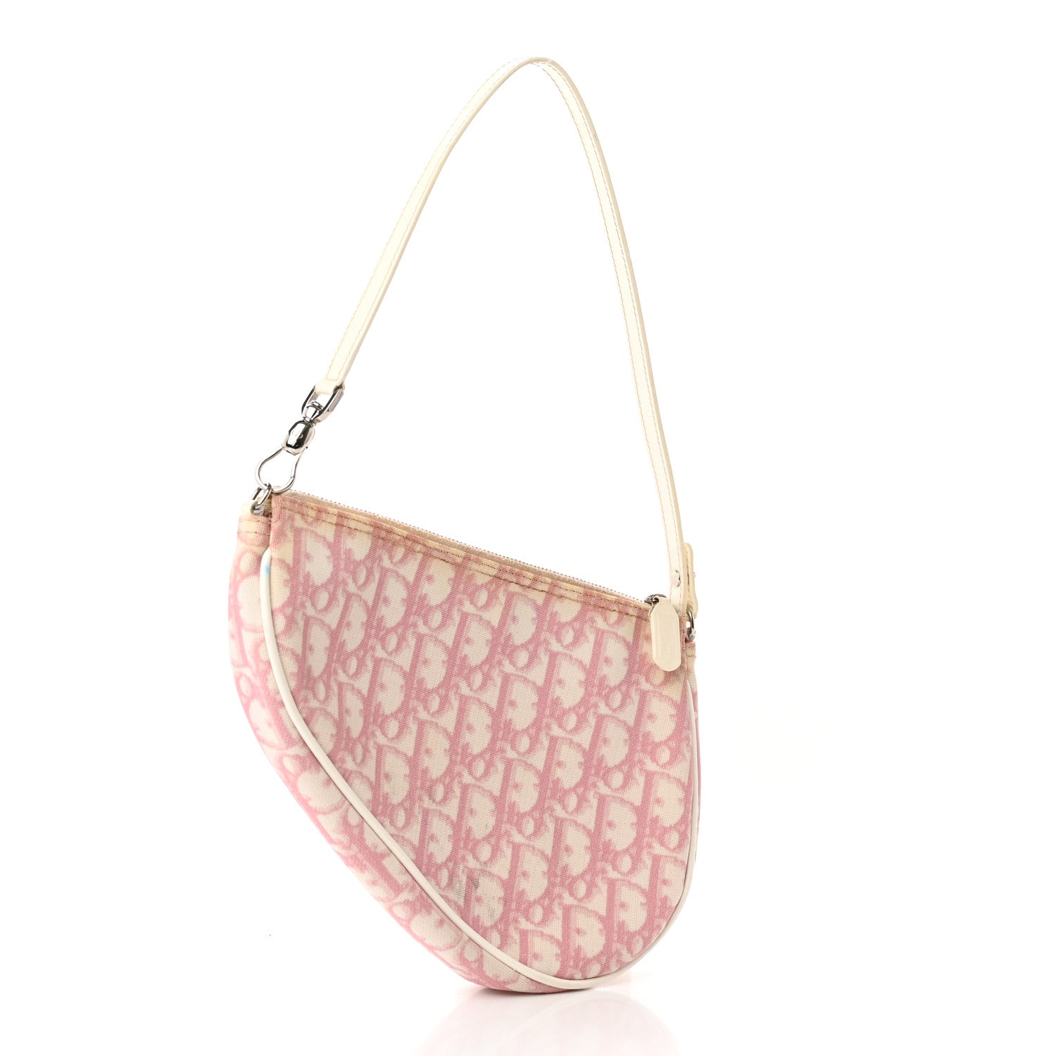 Christian Dior Monogram Mini Saddle Pochette Pink 3 of 15