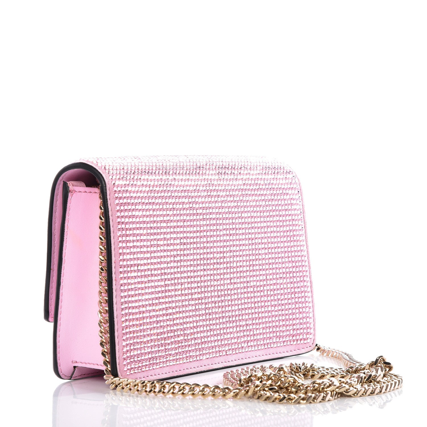 Versace Vitello Crystal Palazzo Evening Bag Pink 2 of 9
