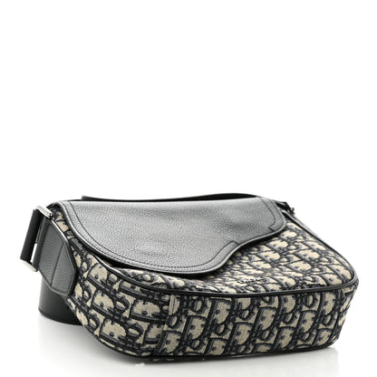 Christian Dior Grained Calfskin Oblique Saddle Messenger Black 4 of 10