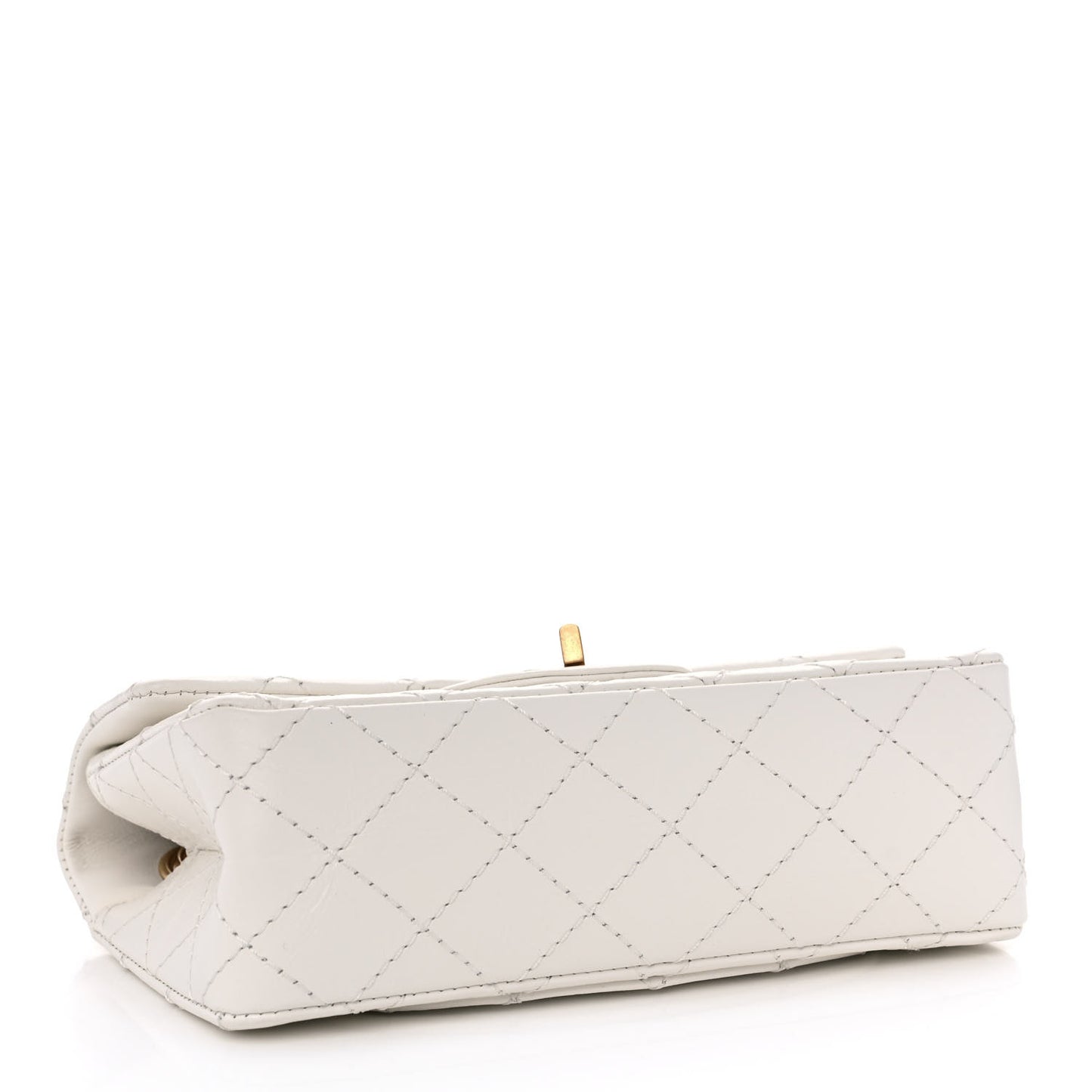 Aged Calfskin Quilted 2.55 Reissue Mini Flap White