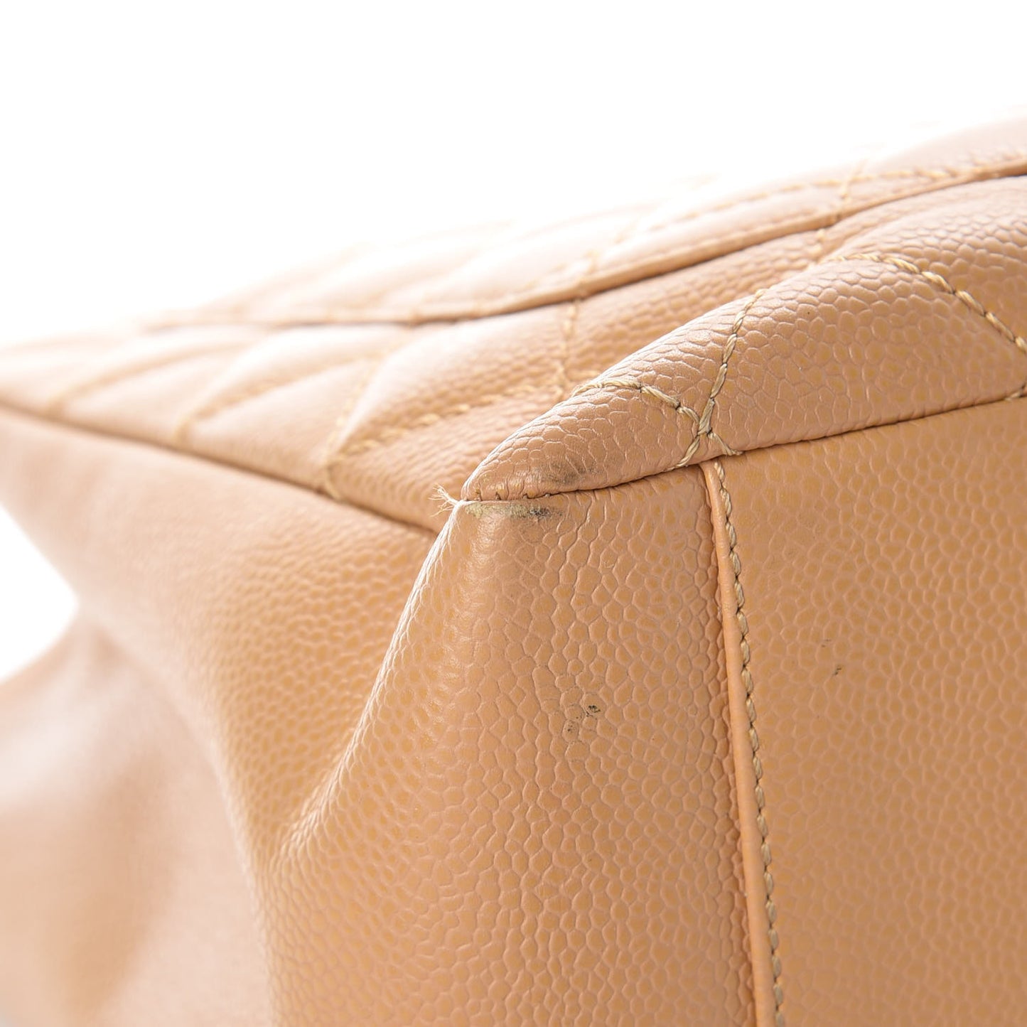 Caviar Quilted Grand Shopping Tote GST Beige