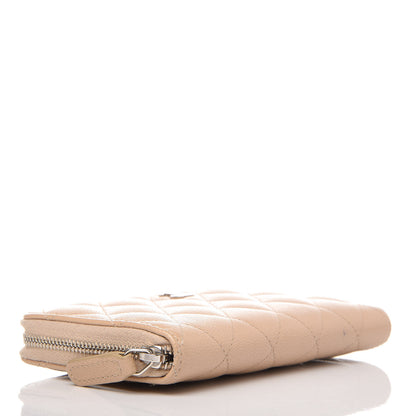 Chanel Caviar Quilted Medium Zip Around Wallet Beige 4 of 13