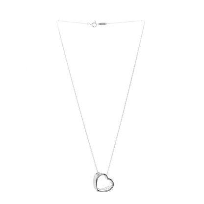 Tiffany Sterling Silver Slanted Heart Pendant Necklace 2 of 6