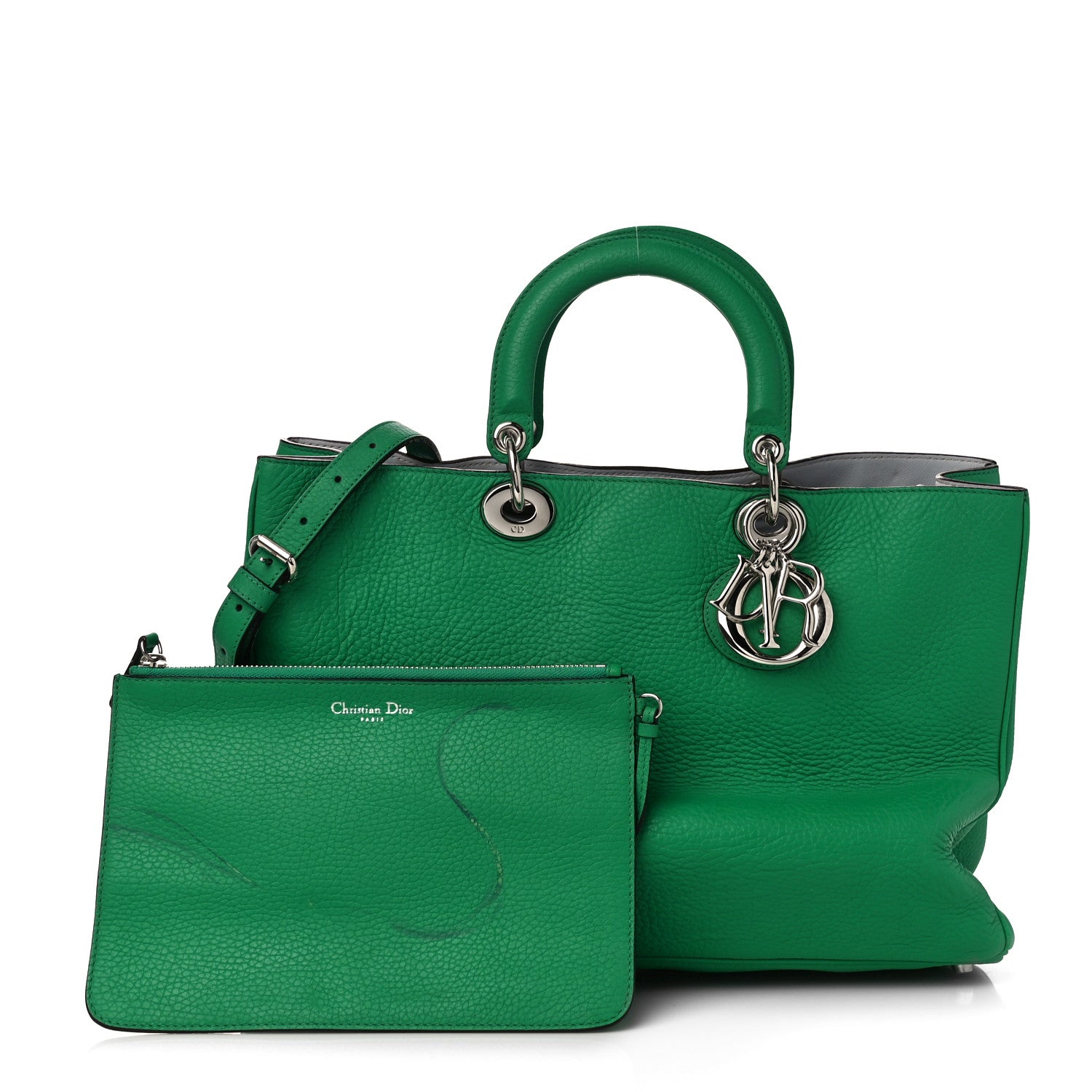 Christian Dior Bullcalf Large Diorissimo Tote Green 3 of 15