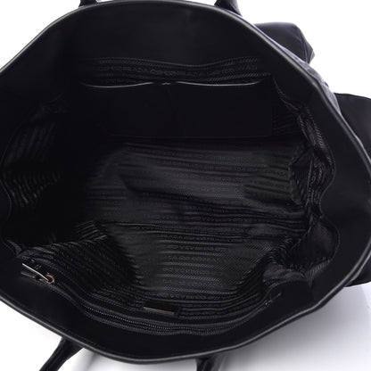 Prada City Calf Tessuto Nylon Shopping Tote Black 5 of 8