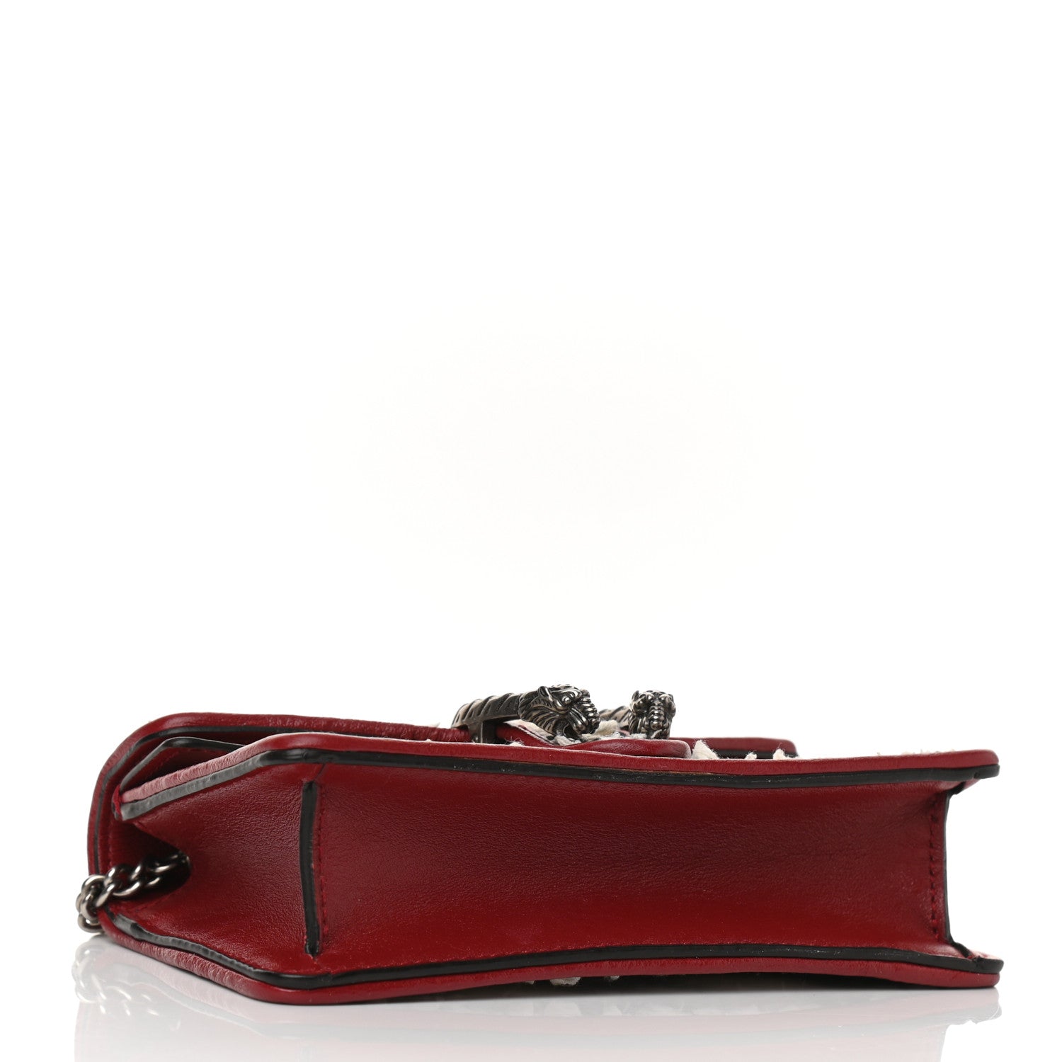 Gucci Tweed GG Monogram Super Mini Dionysus Shoulder Bag White Black Romantic Cherry 4 of 8