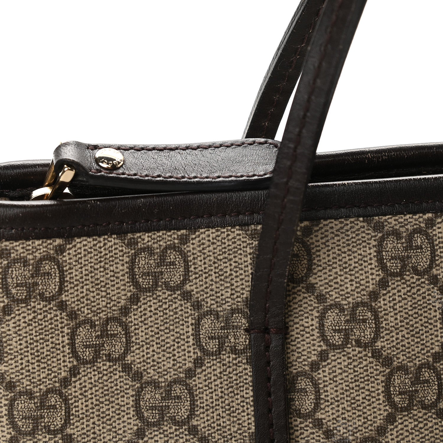 Gucci GG Supreme Monogram Small Zippered Tote Dark Brown 9 of 11