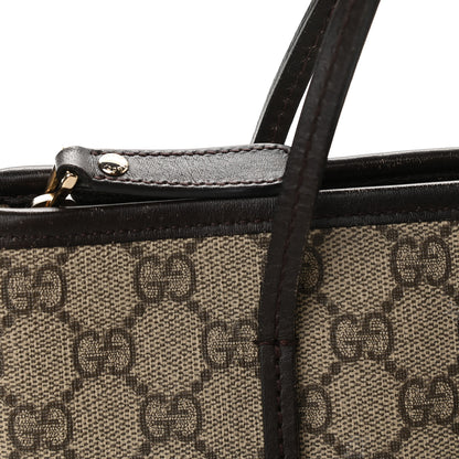 Gucci GG Supreme Monogram Small Zippered Tote Dark Brown 9 of 11
