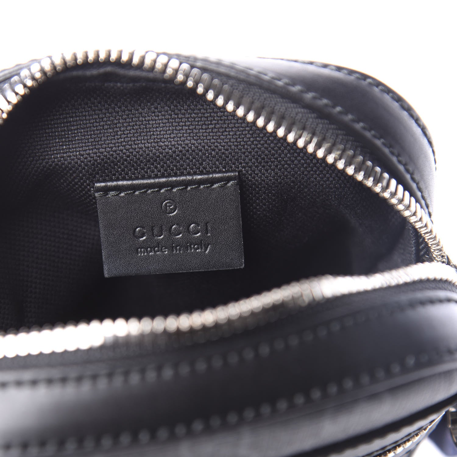 Gucci GG Supreme Monogram Appia Calfskin Web Small Camera Messenger Bag Black Grey 8 of 10