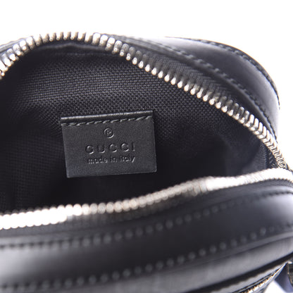 Gucci GG Supreme Monogram Appia Calfskin Web Small Camera Messenger Bag Black Grey 8 of 10