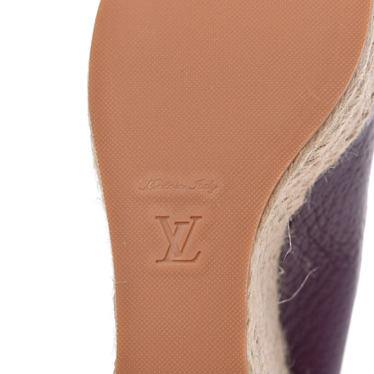Louis Vuitton Grained Calfskin Espadrille Santal Wedges 39.5 Purple 6 of 8