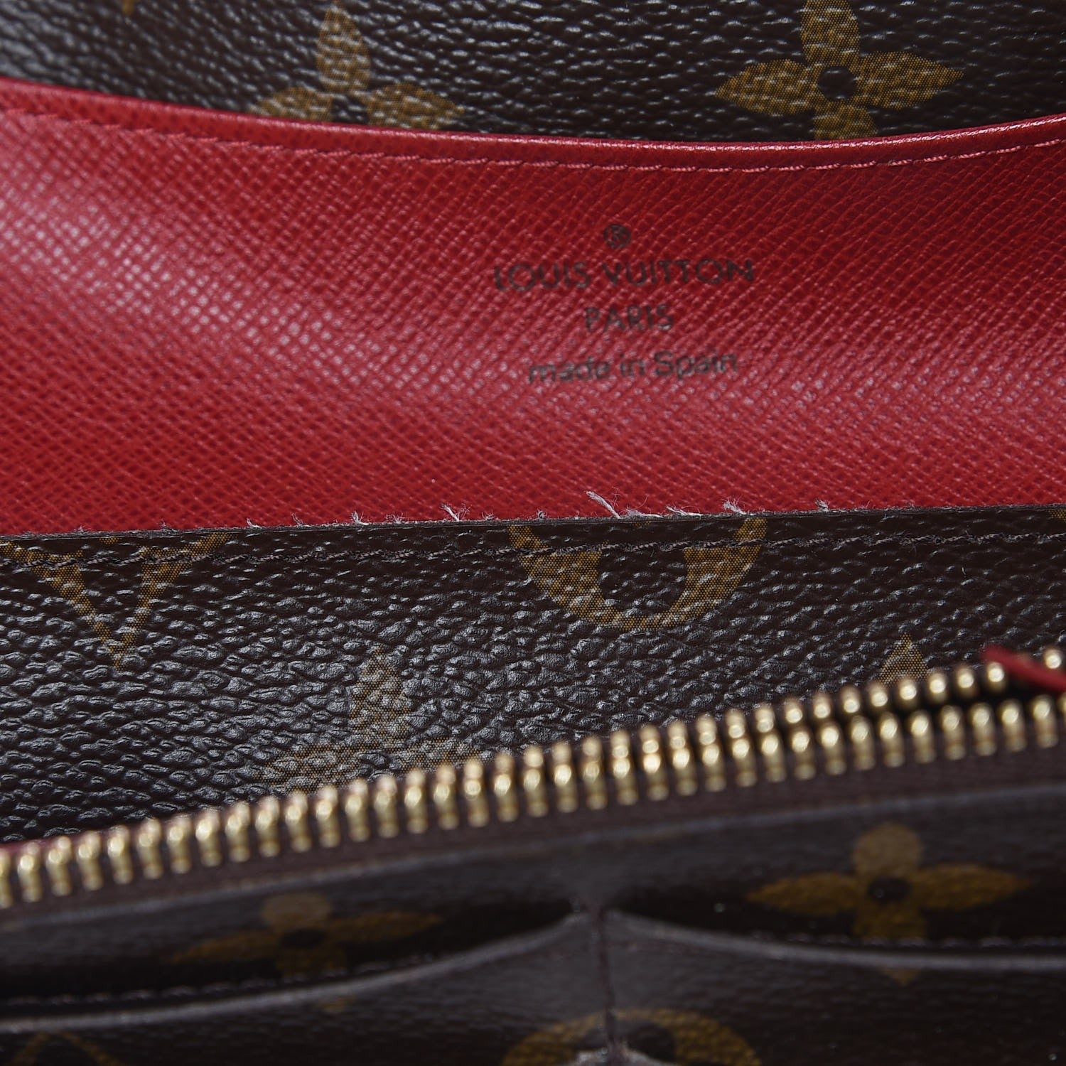 Louis Vuitton Monogram Emilie Wallet Red 10 of 10