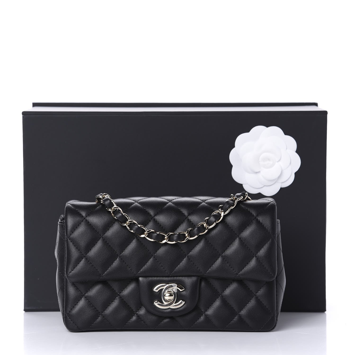 Chanel Lambskin Quilted Mini Rectangular Flap Black 11 of 11